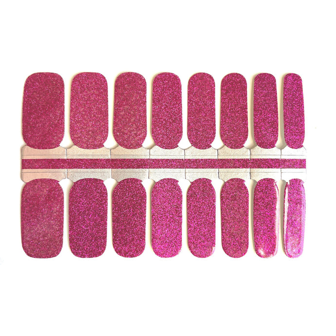 Raspberry Glitter Nail Wraps