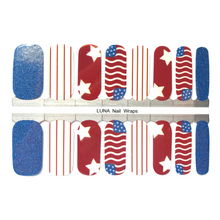 Load image into Gallery viewer, Land of the Free Independence Day Nail Wraps
