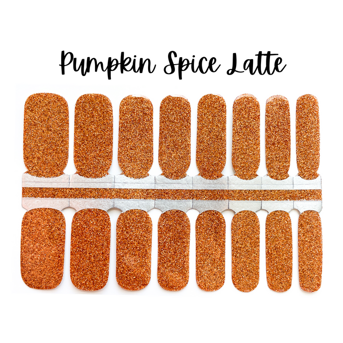 Pumpkin Spice Latte Glitter Nail Wraps