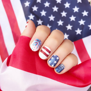 I Love America Independence Day Nail Wraps